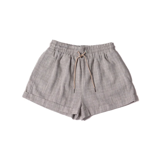 Women's herringbone shorts - women's premium comfy shorts - women's elegant shorts in stone 